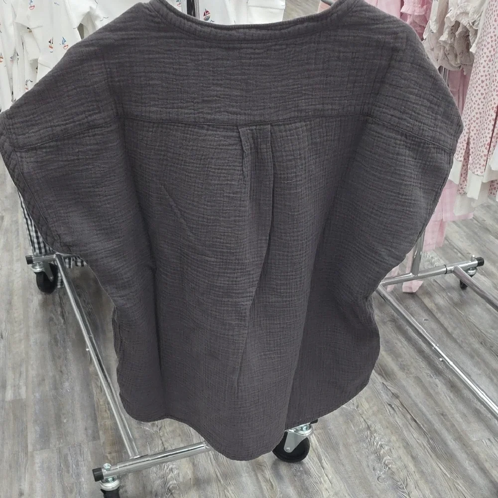 Faherty Gray Button-Up Top - Picture 3 of 3